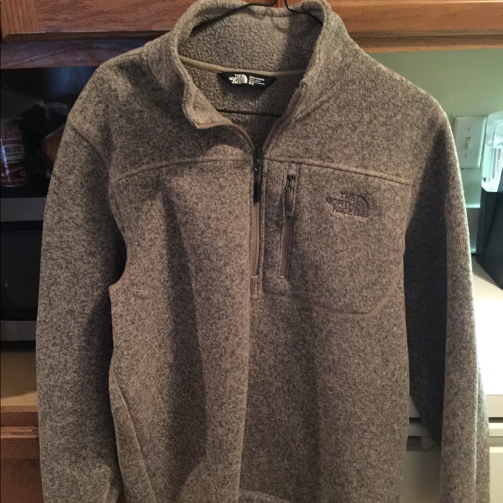 North Face Beige Men’s Quarter Zip Fleece Sz M